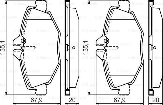 BOSCH 0986495433 - Kit de plaquettes de frein, frein à disque cwaw.fr