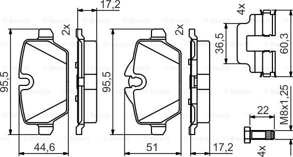 BOSCH 0 986 495 477 - Kit de plaquettes de frein, frein à disque cwaw.fr