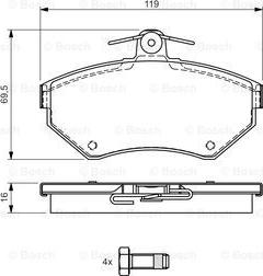 BOSCH 0 986 495 045 - Kit de plaquettes de frein, frein à disque cwaw.fr