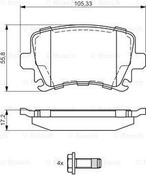 BOSCH 0 986 495 054 - Kit de plaquettes de frein, frein à disque cwaw.fr