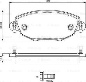 BOSCH 0 986 495 050 - Kit de plaquettes de frein, frein à disque cwaw.fr