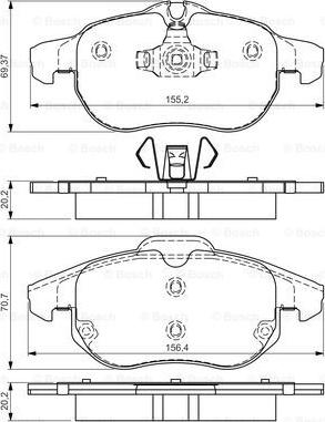 BOSCH 0 986 495 053 - Kit de plaquettes de frein, frein à disque cwaw.fr