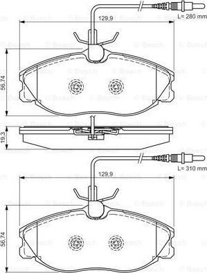 BOSCH 0 986 495 001 - Kit de plaquettes de frein, frein à disque cwaw.fr