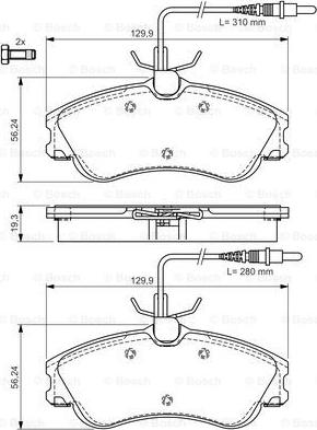 BOSCH 0 986 495 008 - Kit de plaquettes de frein, frein à disque cwaw.fr