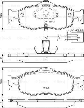 BOSCH 0 986 495 003 - Kit de plaquettes de frein, frein à disque cwaw.fr