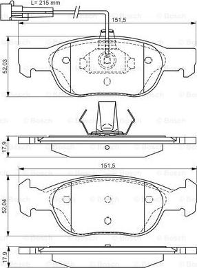 BOSCH 0 986 495 002 - Kit de plaquettes de frein, frein à disque cwaw.fr