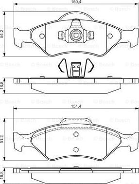 BOSCH 0 986 495 019 - Kit de plaquettes de frein, frein à disque cwaw.fr