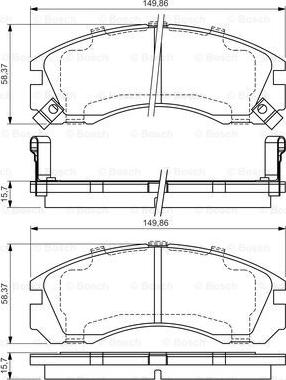 BOSCH 0 986 495 013 - Kit de plaquettes de frein, frein à disque cwaw.fr