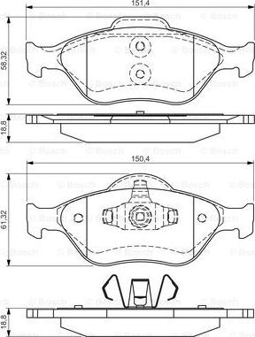 BOSCH 0 986 495 017 - Kit de plaquettes de frein, frein à disque cwaw.fr