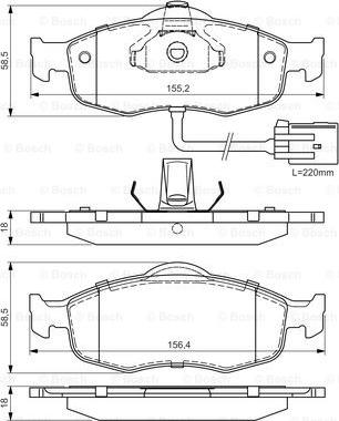 BOSCH 0 986 495 028 - Kit de plaquettes de frein, frein à disque cwaw.fr