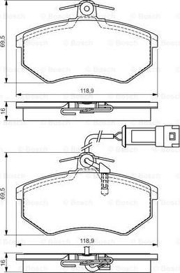 BOSCH 0 986 495 142 - Kit de plaquettes de frein, frein à disque cwaw.fr