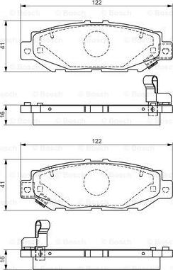 BOSCH 0 986 495 122 - Kit de plaquettes de frein, frein à disque cwaw.fr