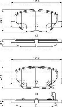 BOSCH 0 986 495 381 - Kit de plaquettes de frein, frein à disque cwaw.fr