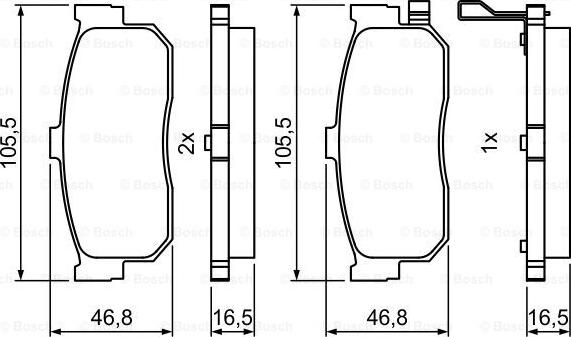 BOSCH 0 986 495 387 - Kit de plaquettes de frein, frein à disque cwaw.fr