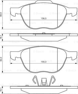 BOSCH 0 986 495 215 - Kit de plaquettes de frein, frein à disque cwaw.fr