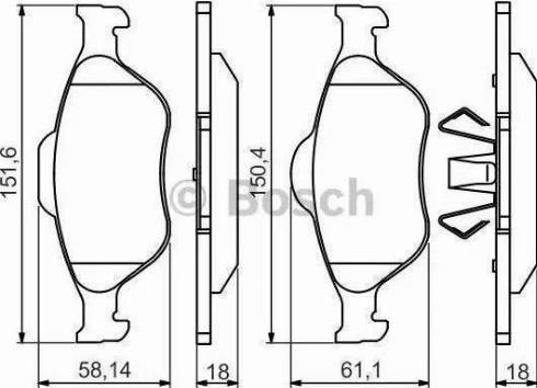 BOSCH 986424558 - Kit de plaquettes de frein, frein à disque cwaw.fr