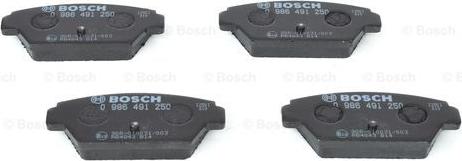 BOSCH 0 986 491 250 - Kit de plaquettes de frein, frein à disque cwaw.fr