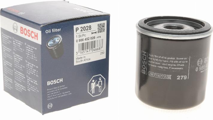 BOSCH 0 986 452 028 - Filtre à huile cwaw.fr