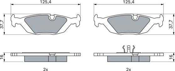 BOSCH 0 986 466 751 - Kit de plaquettes de frein, frein à disque cwaw.fr