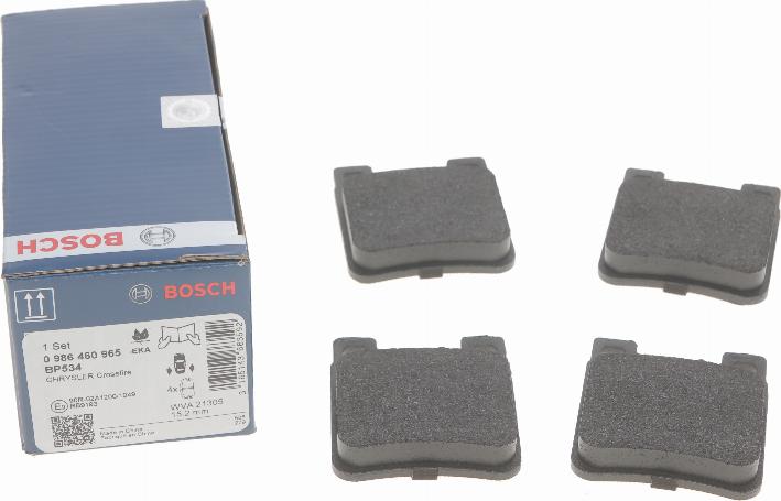 BOSCH 0 986 460 965 - Kit de plaquettes de frein, frein à disque cwaw.fr