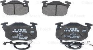 BOSCH 0 986 460 983 - Kit de plaquettes de frein, frein à disque cwaw.fr