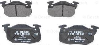 BOSCH 0 986 460 983 - Kit de plaquettes de frein, frein à disque cwaw.fr