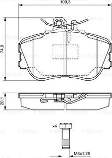 BOSCH 0 986 460 977 - Kit de plaquettes de frein, frein à disque cwaw.fr