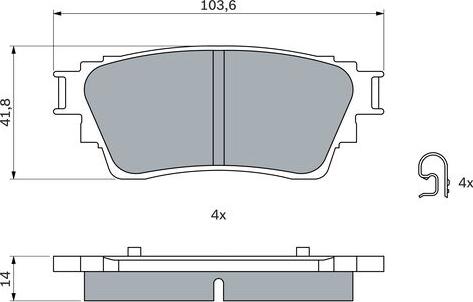 BOSCH 0 986 460 008 - Kit de plaquettes de frein, frein à disque cwaw.fr