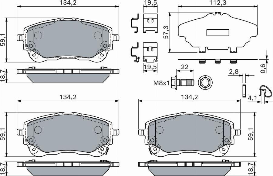 BOSCH 0 986 460 149 - Kit de plaquettes de frein, frein à disque cwaw.fr