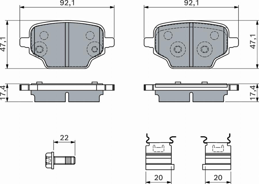 BOSCH 0 986 460 143 - Kit de plaquettes de frein, frein à disque cwaw.fr