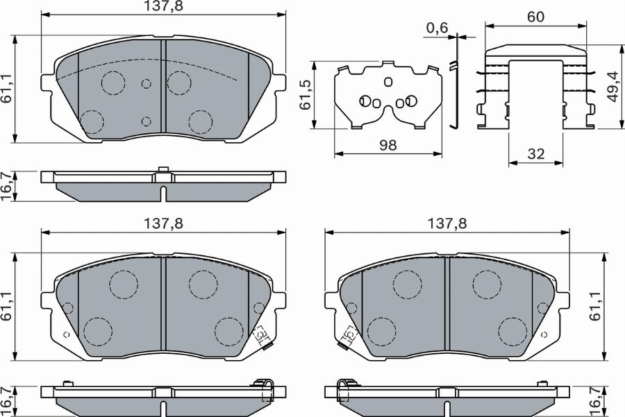 BOSCH 0 986 460 169 - Kit de plaquettes de frein, frein à disque cwaw.fr