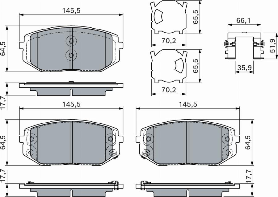 BOSCH 0 986 460 164 - Kit de plaquettes de frein, frein à disque cwaw.fr