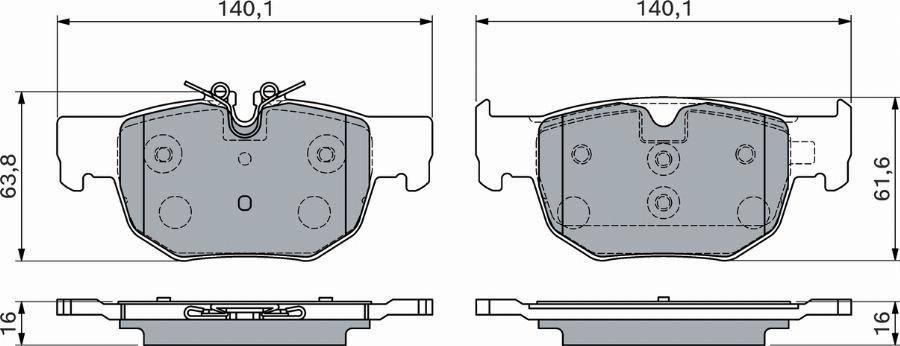 BOSCH 0 986 460 166 - Kit de plaquettes de frein, frein à disque cwaw.fr