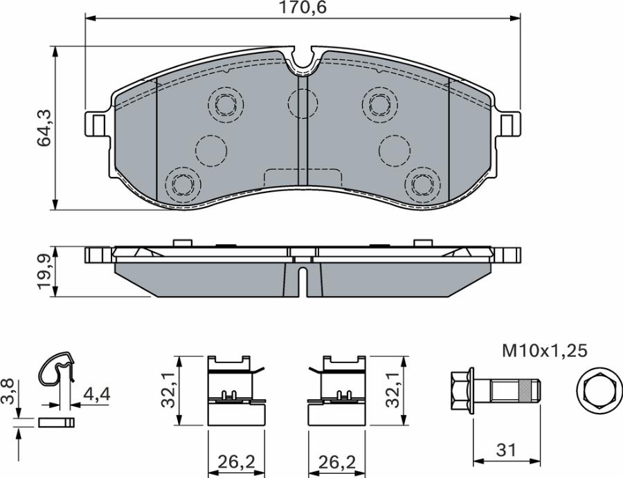 BOSCH 0 986 460 115 - Kit de plaquettes de frein, frein à disque cwaw.fr