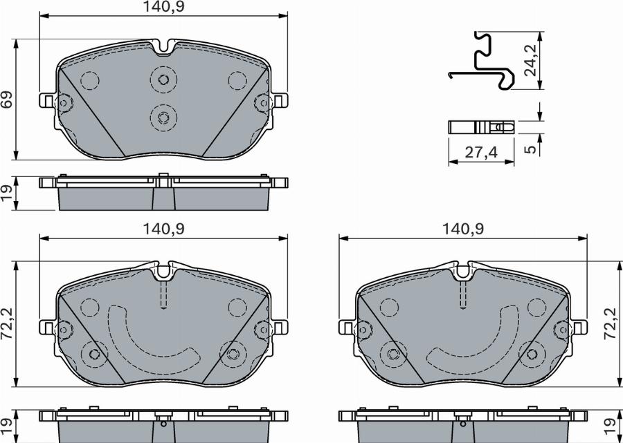 BOSCH 0 986 460 181 - Kit de plaquettes de frein, frein à disque cwaw.fr