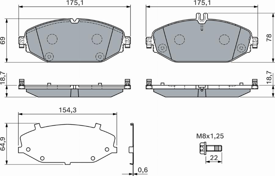 BOSCH 0 986 460 129 - Kit de plaquettes de frein, frein à disque cwaw.fr