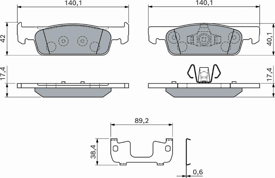 BOSCH 0 986 460 125 - Kit de plaquettes de frein, frein à disque cwaw.fr