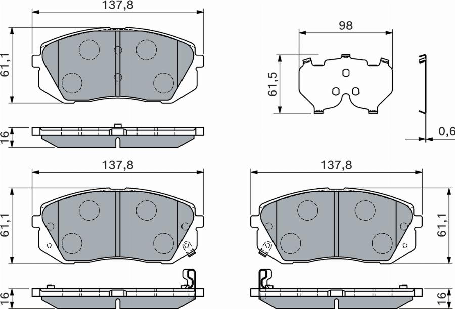 BOSCH 0 986 460 121 - Kit de plaquettes de frein, frein à disque cwaw.fr