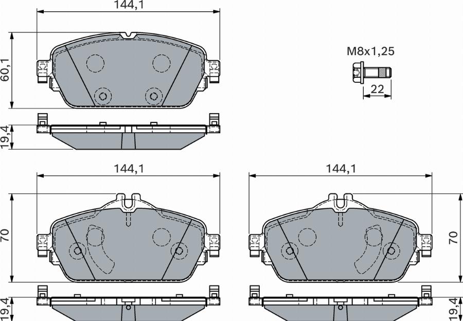 BOSCH 0 986 460 128 - Kit de plaquettes de frein, frein à disque cwaw.fr