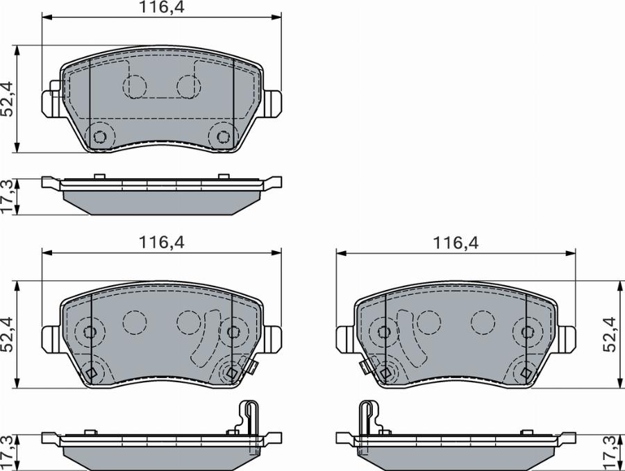 BOSCH 0 986 460 123 - Kit de plaquettes de frein, frein à disque cwaw.fr