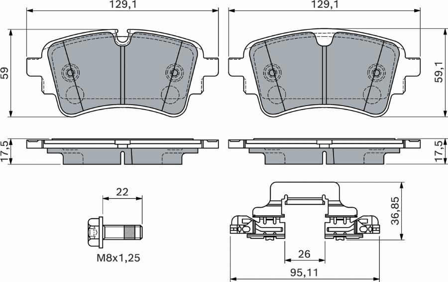 BOSCH 0 986 460 174 - Kit de plaquettes de frein, frein à disque cwaw.fr