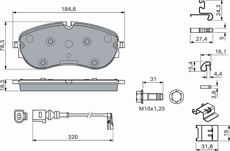 BOSCH 0 986 460 178 - Kit de plaquettes de frein, frein à disque cwaw.fr