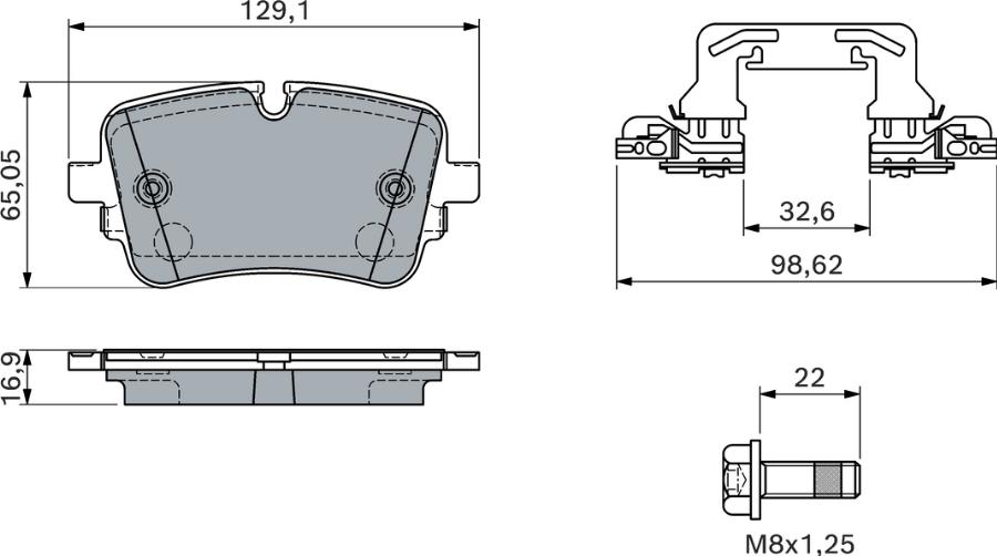 BOSCH 0 986 460 173 - Kit de plaquettes de frein, frein à disque cwaw.fr