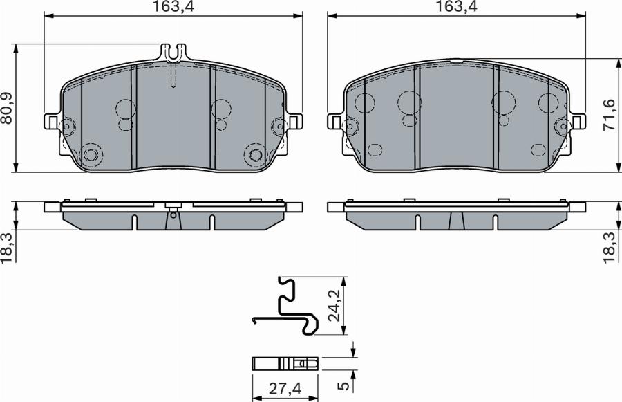 BOSCH 0 986 460 282 - Kit de plaquettes de frein, frein à disque cwaw.fr