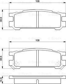 BOSCH 0 986 461 143 - Kit de plaquettes de frein, frein à disque cwaw.fr