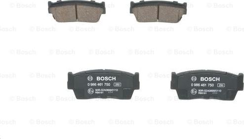 BOSCH 0 986 461 750 - Kit de plaquettes de frein, frein à disque cwaw.fr