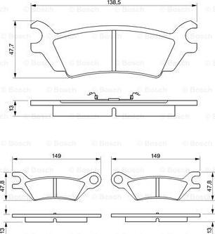 BOSCH 0 986 468 990 - Kit de plaquettes de frein, frein à disque cwaw.fr