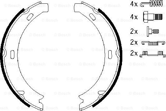 BOSCH 0 986 487 584 - Jeu de mâchoires de frein, frein de stationnement cwaw.fr