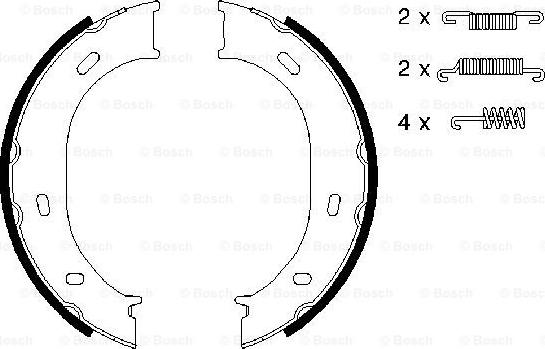 BOSCH 0 986 487 610 - Jeu de mâchoires de frein, frein de stationnement cwaw.fr