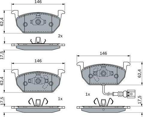 BOSCH 0 986 424 932 - Kit de plaquettes de frein, frein à disque cwaw.fr